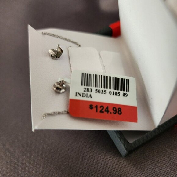 NWT White Sapphire Earrings Necklace Sterling Silver Gift Set $124 MSRP - Picture 5 of 11